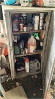 Stainless steel cabinet with contents