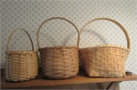 3 Splint Baskets- 2 Clem