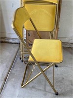 4pc Yellow Felt Cushioned Folding Chairs Shows