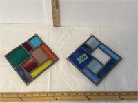 2 Stained glass window catchers-6” square