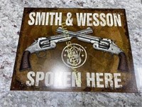 Smith & Wesson Spoken Here Metal Sign