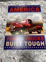 America Ford Trucks Metal Sign