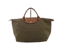 LONGCHAMP Green Canvas Hand Bag