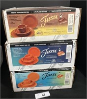 3 Boxes Of Fiesta 5 Piece Place Settings.