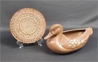 Frankoma Pottery Duck Planter and Wall Decor