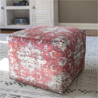 Decor Therapy  Poufs Red/Ivory - Red & Ivory Olivi