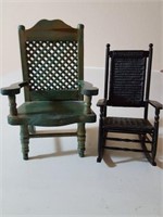 Four Wood Doll Chairs