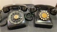Set of two telephones. One vintage rotary phone