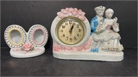 Cute porcelain clock and picture frame