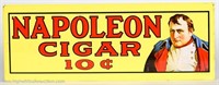 Napoleon Cigar 10 Cent Embossed Metal Sign