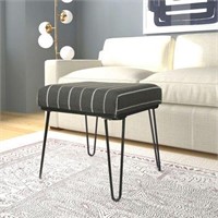 Mid Century Ottoman with Metal Hairpin Legs – Chae