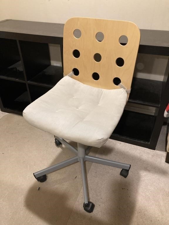 IKEA Wooden Back Office Chair w Cushion