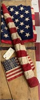 3 old USA canvas flags 1 is 48 Stars