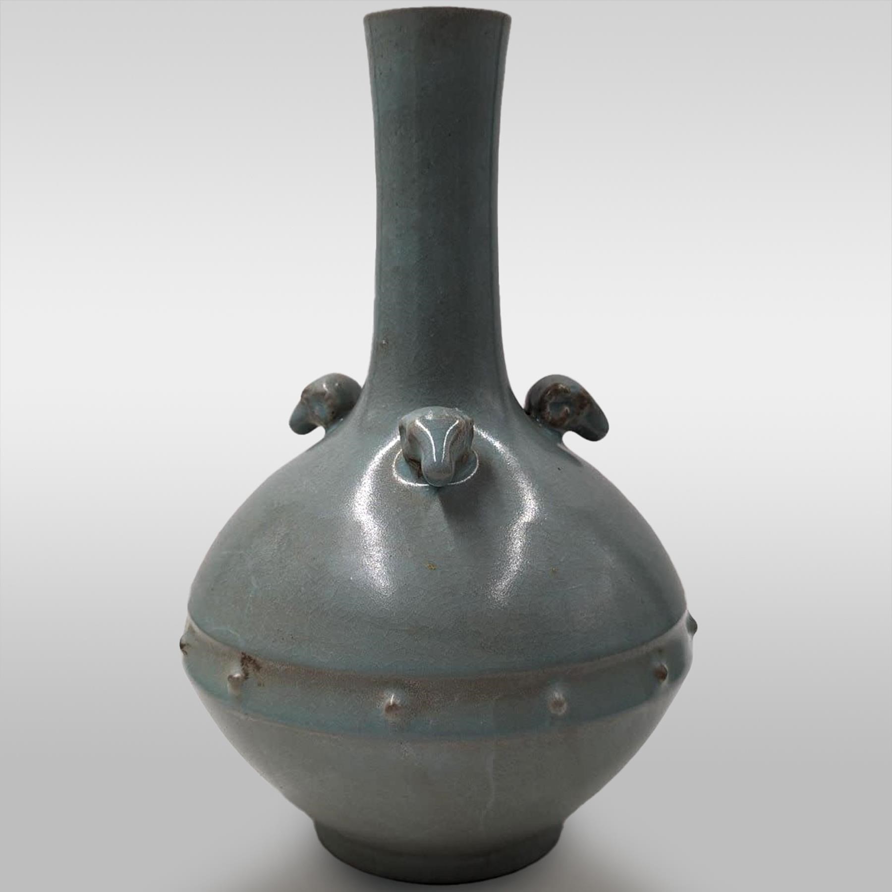 Chinese Song Style Ru Kiln Celadon Vase With Ram H