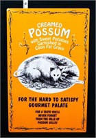 Metal Creamed Possum sign