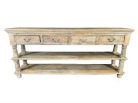 LARGE DISTRESSED PAINTED CONSOLE TABLE