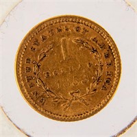 Coin 1853 Gold Dollar Extra Fine