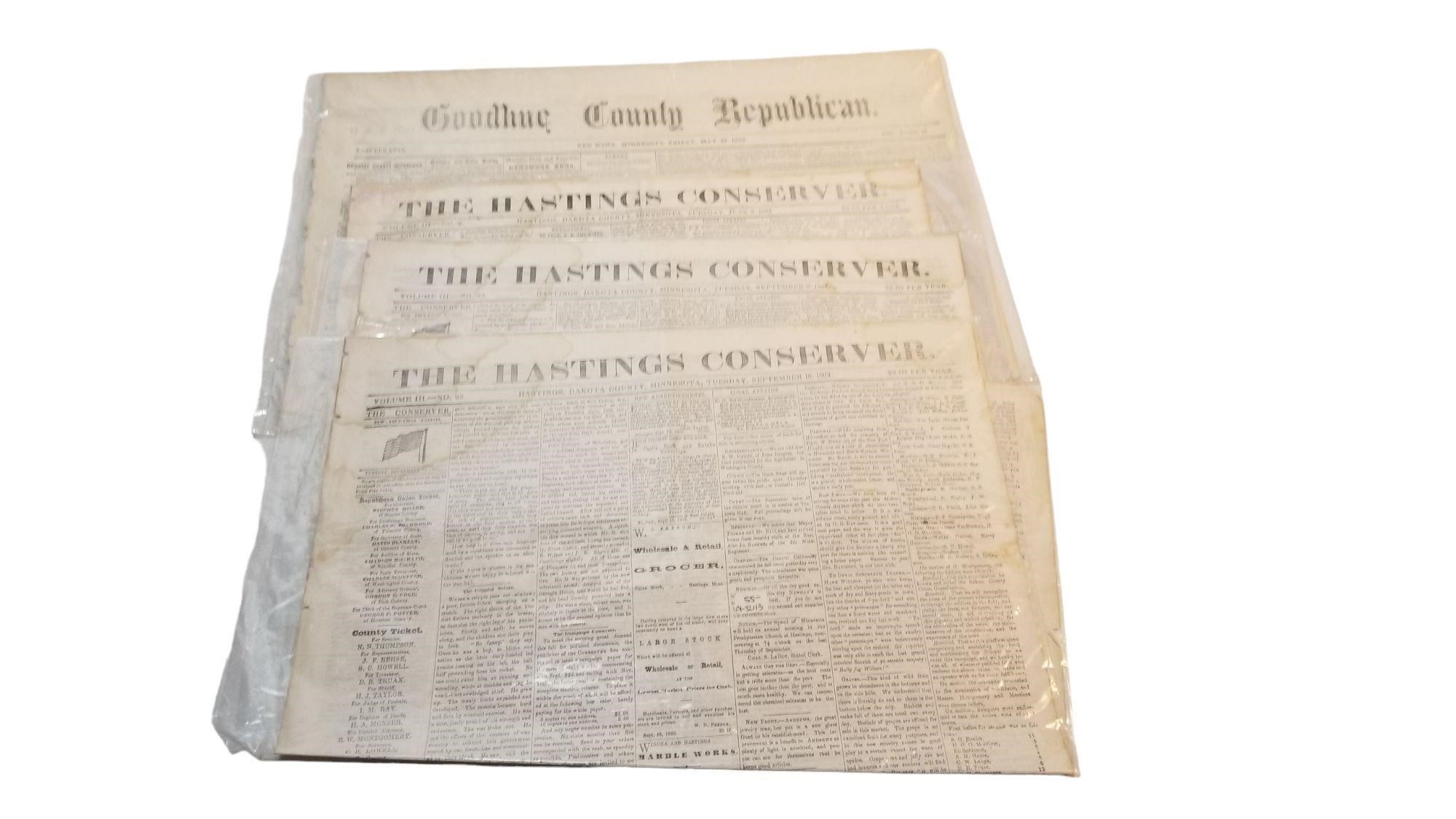 1860s Hastings  MN, Goodhue Red Wing Papers