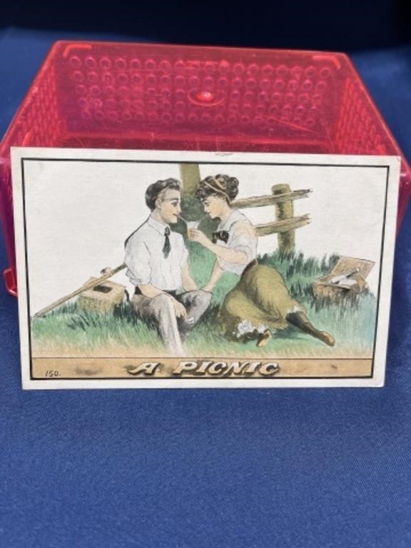 Early 1900’s romance picnic Postcard