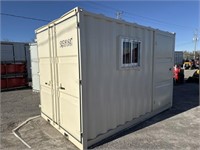 12 ft Storage Container - single walk door, window