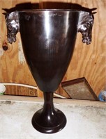 Contemporary bronze finish pedestaled trophy