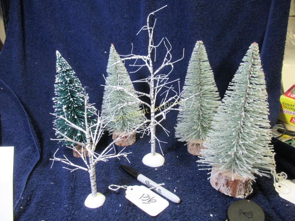 (2) DEPT 56 POPLARS, LEMAX - 9"-12"H  (6-ITEMS)