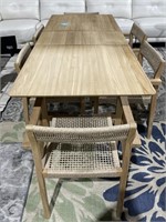 WOOD DINNER TABLE 6 CHAIRS RETAIL $2,000