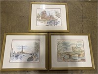 Artist Signed City Scape Prints.