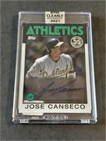 2021 Topps Clearly Authentic Jose Canseco AUTO