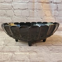 Indiana Glass Black Footed Fruit Bowl