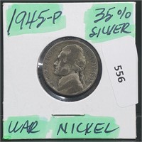 1945-P 35% Silver War Nickel