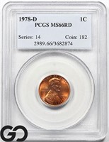 1978-D Lincoln Memorial Cent, PCGS MS66 RD