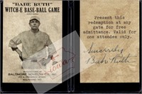 Babe Ruth Witch-E-Baseball Game baseball card