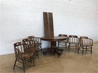 6 Piece Oak Table and Chair Set