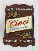 Vintage 1968 Cinci Lager Beer Sign
