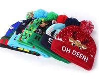 (new)6 Pack LED Light-up Hat Knitted Christmas