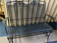 Outdoor wrought iron gliding bench- excellent
