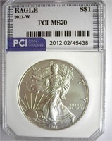 2011-W Silver Eagle PCI MS-70