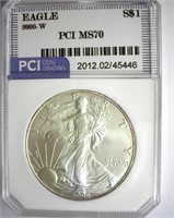 2006-W Silver Eagle PCI MS-70 LISTS FOR $150