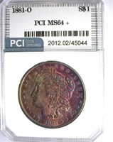 1881-O Morgan PCI MS-64+ Incredible Color