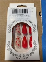 Valentine’s Day press on nails 24 pcs ( red )