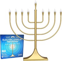 23 Electric Menorah Satin Gold U-Shape LED