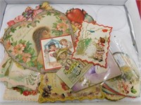 Box of vintage cards, mainly Valentines, very