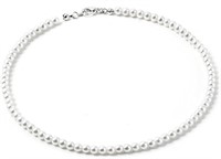 Classic 6mm White Pearl Single Row Necklace