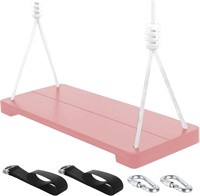 67' Wooden Swing with Straps  Pink