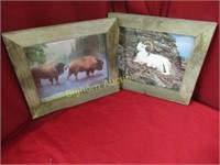 Rustic Framed Pictures: Mountain Goat, Bison