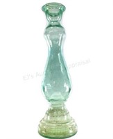 Vintage Sea Green Glass Genie Lamp Style Vase