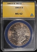 1882-S MORGAN DOLLAR ANACS MS-62