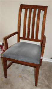 WOOD MISSION STYLE BACK ARM CHAIR