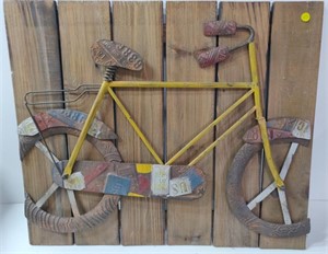 Decorative Wooden & Tin Bicycle Piece